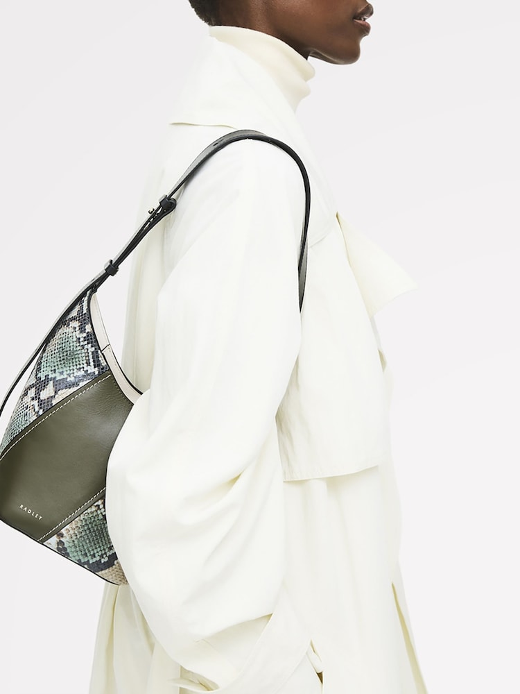 Radley Small Green Beaton Close Patchwork Zip Top Cross-Body Bag - Image 2 of 6 Radley Small Green Beaton Close Patchwork Zip Top Cross-Body Bag - Image 2 of 6