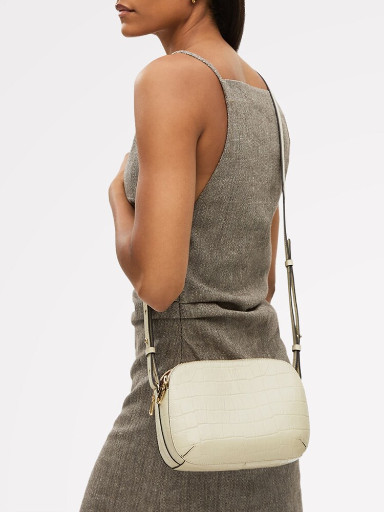 Radley Medium Dukes Place Faux Croc Ziptop Cross-Body White Bag - Image 1 of 5