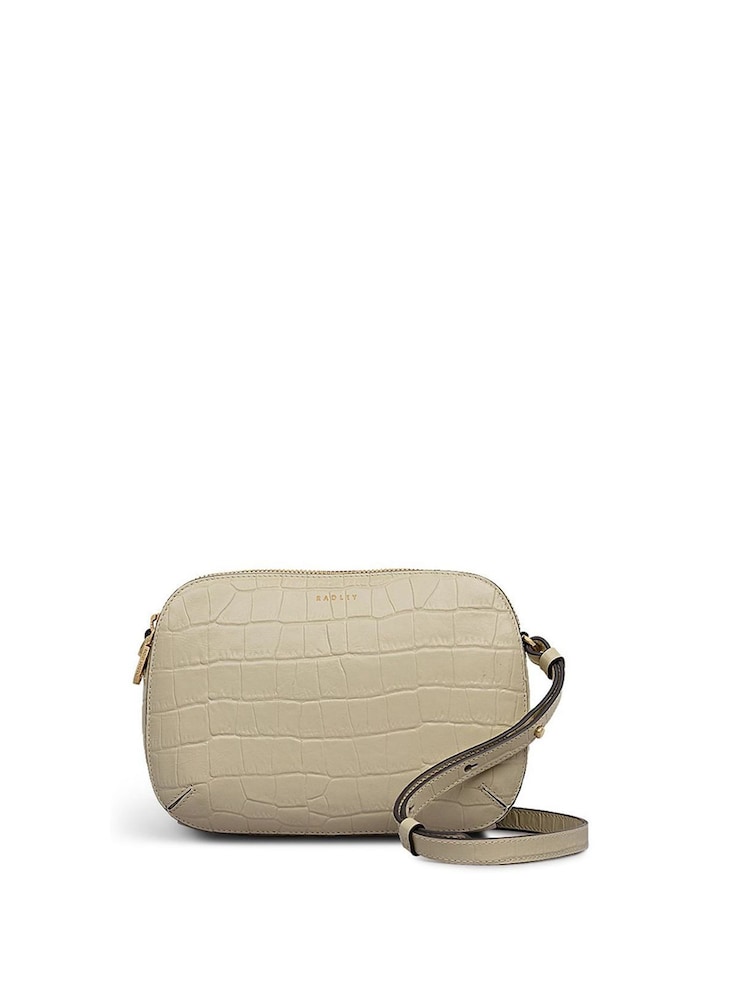 Radley Medium Dukes Place Faux Croc Ziptop Cross-Body White Bag - Image 5 of 5 Radley Medium Dukes Place Faux Croc Ziptop Cross-Body White Bag - Image 5 of 5