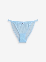 Boux Avenue Blue Annabella Sheer Floral Embroidered Sheer Tanga Briefs - Image 3 of 3