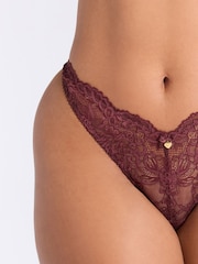 Boux Avenue Red Billie Floral Lace Thong - Image 3 of 4