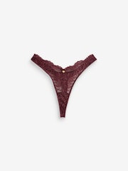 Boux Avenue Red Billie Floral Lace Thong - Image 4 of 4