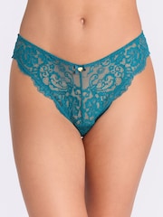 Boux Avenue Blue Emma Floral Lace Brazlian Knickers - Image 1 of 2