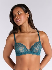 Boux Avenue Blue Heidi Floral Lace Plunge Bra - Image 1 of 2