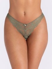 Boux Avenue Green Mollie 24 Lace Brazilian Knickers - Image 1 of 1