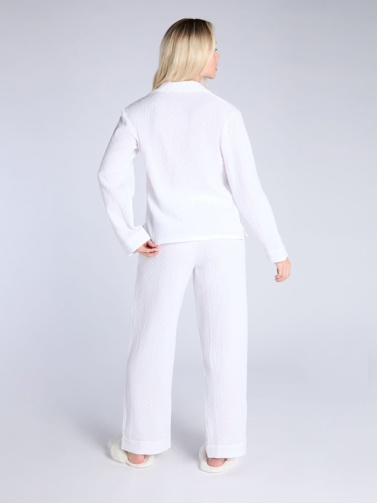 Boux Avenue Crinkle Dobby Long Pyjama Set - Image 2 of 5 Boux Avenue Crinkle Dobby Long Pyjama Set - Image 2 of 5