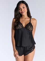 Boux Avenue Rina Satin & Lace Cami & Short Pyjama Set - Image 1 of 4
