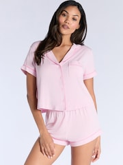 Boux Avenue Pink Soft Modal Short Pyjamas Set - Image 1 of 5