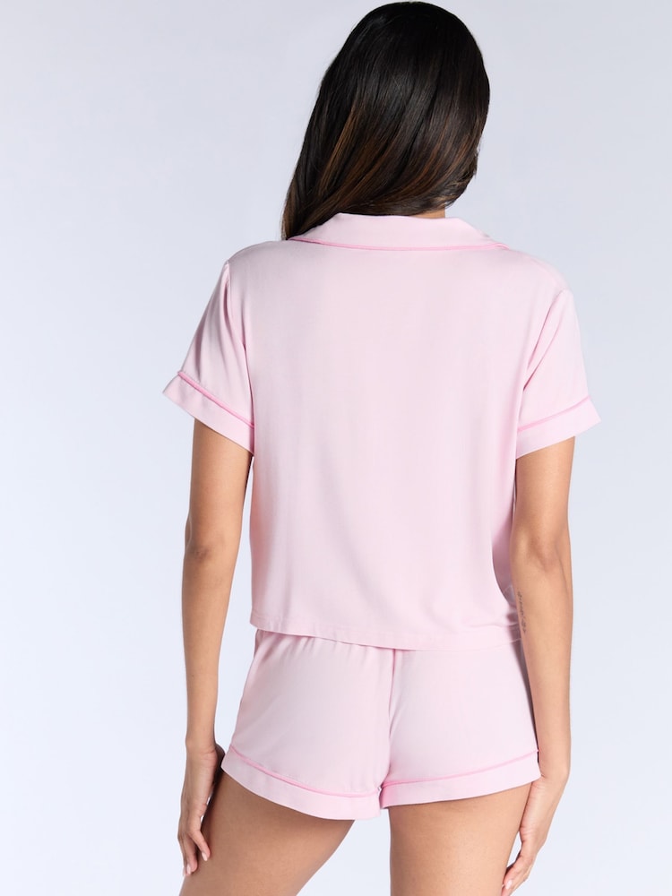 Boux Avenue Pink Soft Modal Short Pyjamas Set - Image 2 of 5 Boux Avenue Pink Soft Modal Short Pyjamas Set - Image 2 of 5
