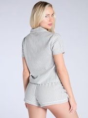 Boux Avenue Stripe Brushed Short Pyjama Set - Image 2 of 5