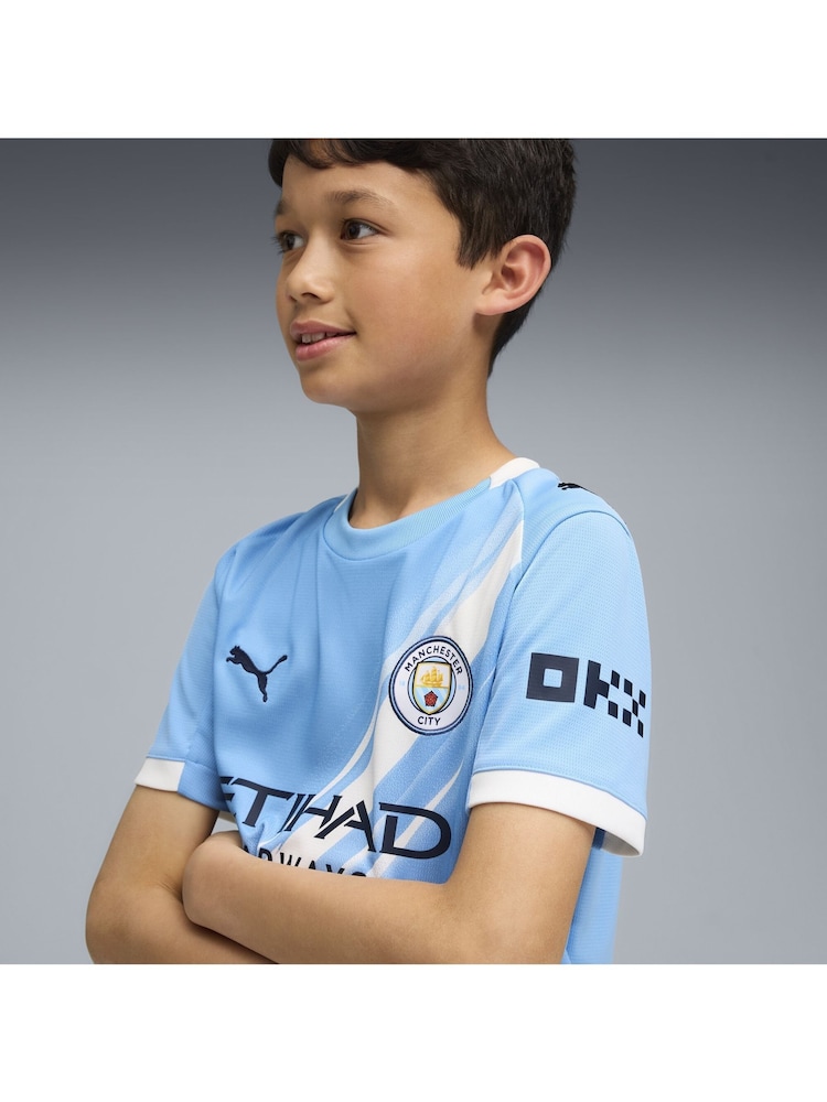 Puma Blue Manchester City 25/26 Home Boys Jersey T-Shirt - Image 2 of 6