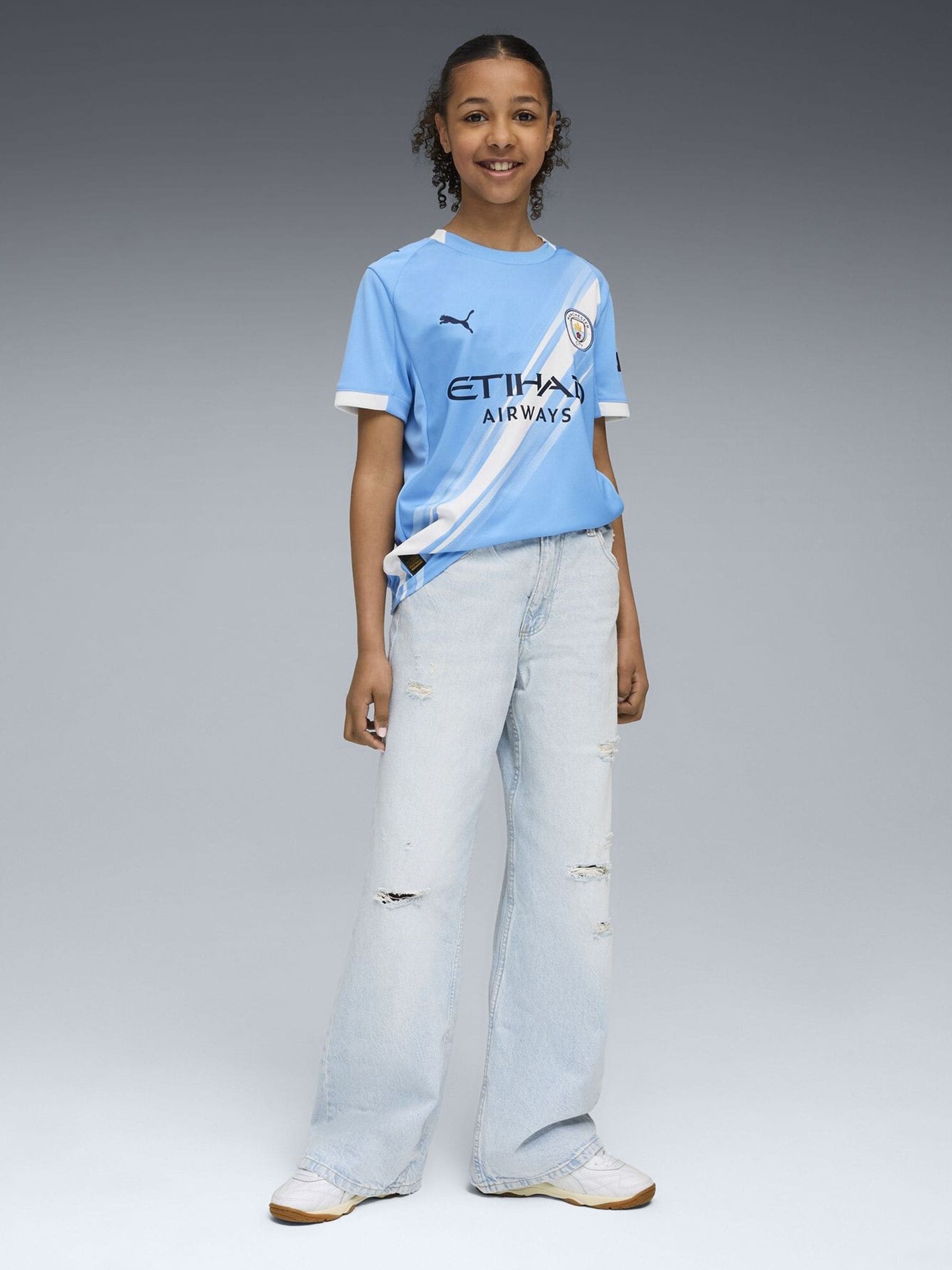 Buy Puma Blue Manchester City 25/26 Home Boys Jersey T-Shirt from