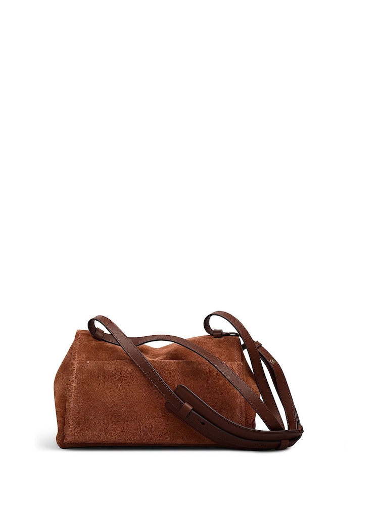 Radley Medium The Mercer Suede Flapover Shoulder Brown Bag - Image 2 of 3