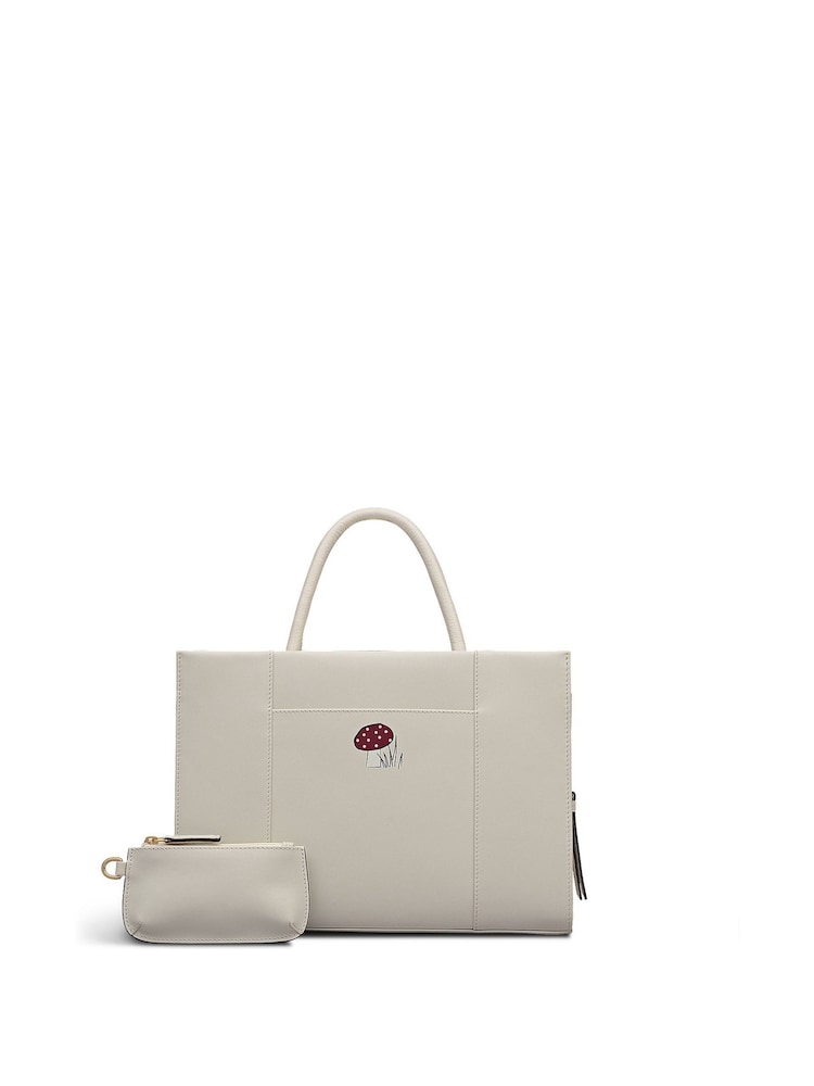 Radley Medium Autumn Leaves Zip Top Grab White Bag - Image 2 of 6