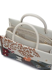 Radley Medium Autumn Leaves Zip Top Grab White Bag - Image 4 of 6