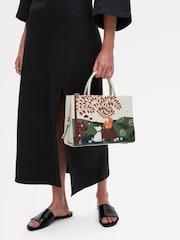 Radley Medium Autumn Leaves Zip Top Grab White Bag - Image 5 of 6