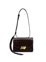 Radley Small The Belsize Faux Croc Flapover Shoulder Brown Bag - Image 1 of 7