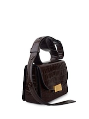 Radley Small The Belsize Faux Croc Flapover Shoulder Brown Bag - Image 4 of 7