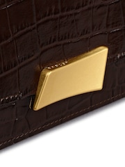 Radley Small The Belsize Faux Croc Flapover Shoulder Brown Bag - Image 5 of 7
