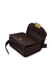 Radley Small The Belsize Faux Croc Flapover Shoulder Brown Bag - Image 6 of 7
