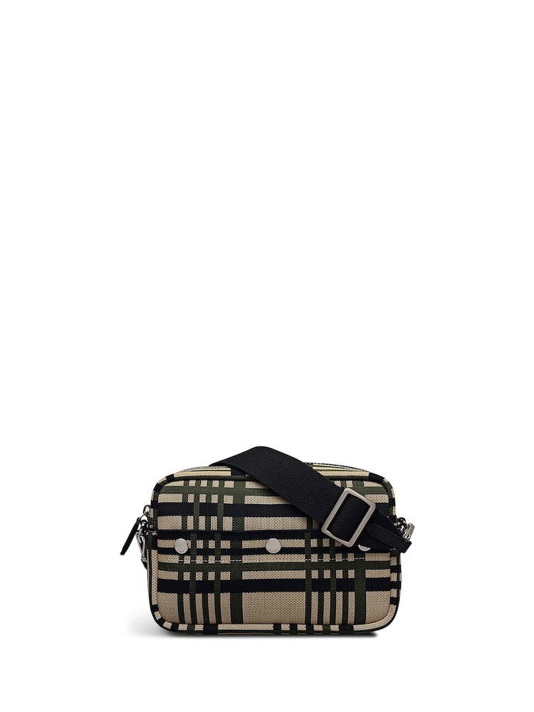 Radley Small Hadleigh Place Check Ziptop Cross-Body Brown Bag - Image 1 of 6 Radley Small Hadleigh Place Check Ziptop Cross-Body Brown Bag - Image 1 of 6