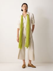 Jigsaw Green Crinkle Cotton Woven Scarf - Image 1 of 2