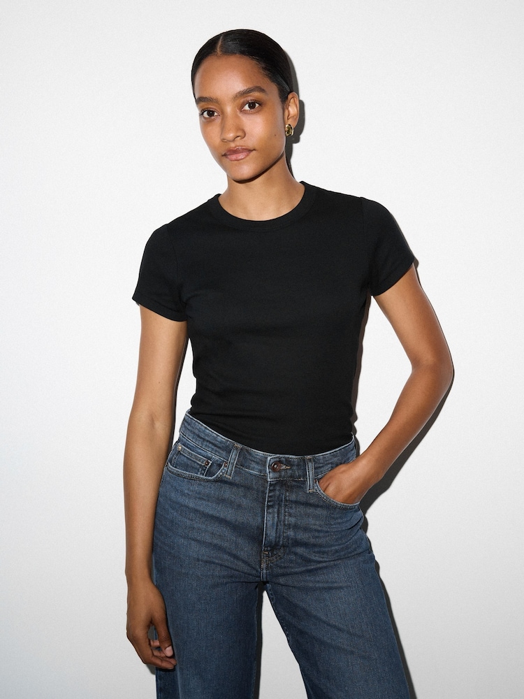 Jigsaw Black Baby Fine Cotton T-Shirt - Image 1 of 2 Jigsaw Black Baby Fine Cotton T-Shirt - Image 1 of 2