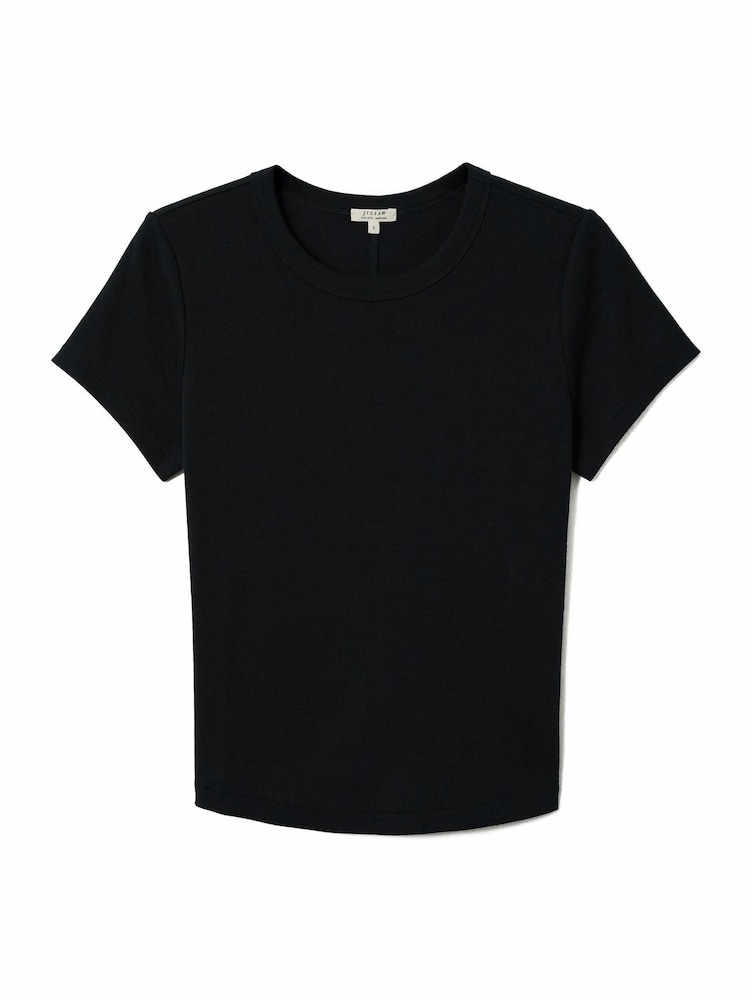 Jigsaw Black Fine Cotton Baby T-Shirt - Image 6 of 6