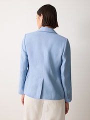 Jigsaw Blue Maree Irish Linen Short Blazer - Image 2 of 3