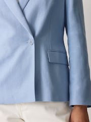 Jigsaw Blue Maree Irish Linen Short Blazer - Image 3 of 3