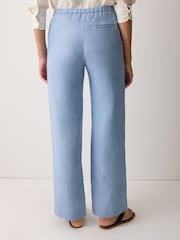 Jigsaw Blue Irish Linen Palazzo Trousers - Image 3 of 3
