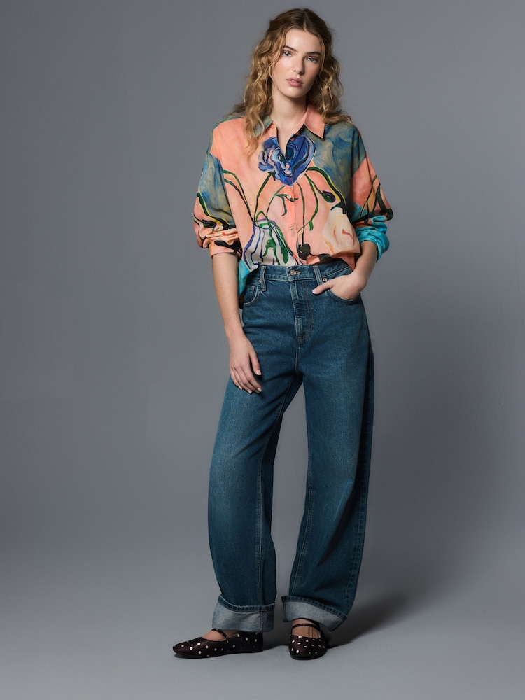 Elizabeth Power Artist Print Relaxed Long Sleeve Cotton Lightweight Shirt - Image 2 of 7 Elizabeth Power Artist Print Relaxed Long Sleeve Cotton Lightweight Shirt - Image 2 of 7