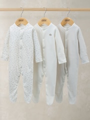 Mamas & Papas Cloud Stripe Sleepsuits 3 Pack - Image 1 of 3