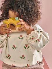 Mamas & Papas Cream Tulip Spot Print Sweatshirt - Image 4 of 6