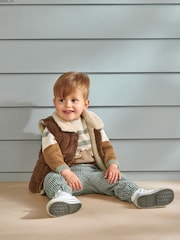 Mamas & Papas Cord Brown Gilet with Borg Lining - Image 4 of 7
