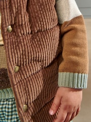 Mamas & Papas Cord Brown Gilet with Borg Lining - Image 6 of 7