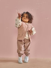 Mamas & Papas Pink Cord Quilted Gilet - Image 1 of 3