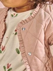 Mamas & Papas Pink Cord Quilted Gilet - Image 2 of 3