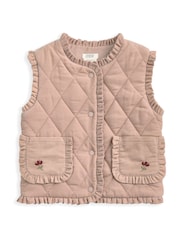 Mamas & Papas Pink Cord Quilted Gilet - Image 3 of 3