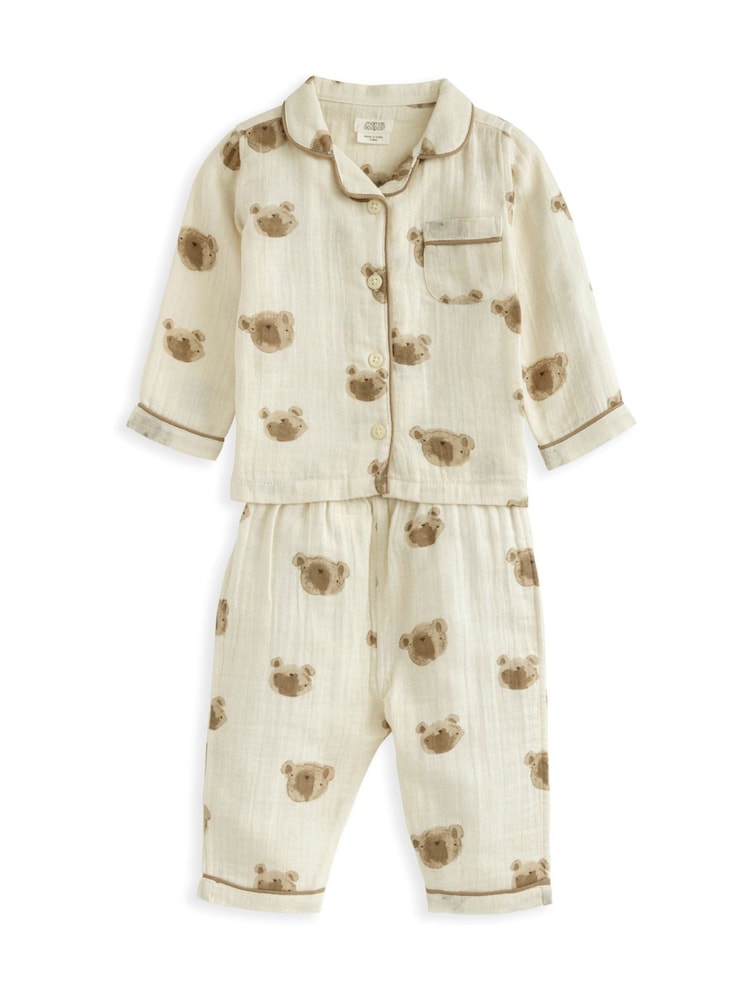 Mamas & Papas Bear Woven Brown Pyjamas - Image 2 of 4 Mamas & Papas Bear Woven Brown Pyjamas - Image 2 of 4