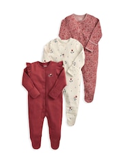 Mamas & Papas Floral Nostalgic Sleepsuits 3 Pack - Image 2 of 3