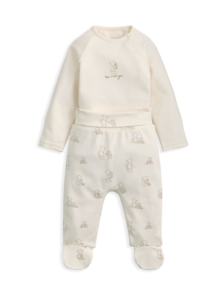 Mamas & Papas Cream Teddy Bear Print Bodysuit and Bottoms Set - Image 3 of 3