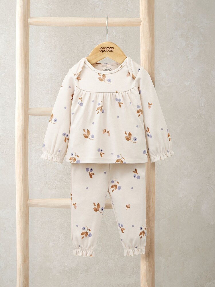 Mamas & Papas Cream Berries Print Pyjamas - Image 1 of 4 Mamas & Papas Cream Berries Print Pyjamas - Image 1 of 4