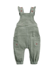 Mamas & Papas Green Embroidered Cord Dungarees and Bodysuit Set - Slika 3 iz 4