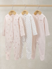Mamas & Papas Ditsy Floral Sleepsuits 3 Pack - Image 1 of 3