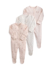 Mamas & Papas Ditsy Floral Sleepsuits 3 Pack - Image 2 of 3