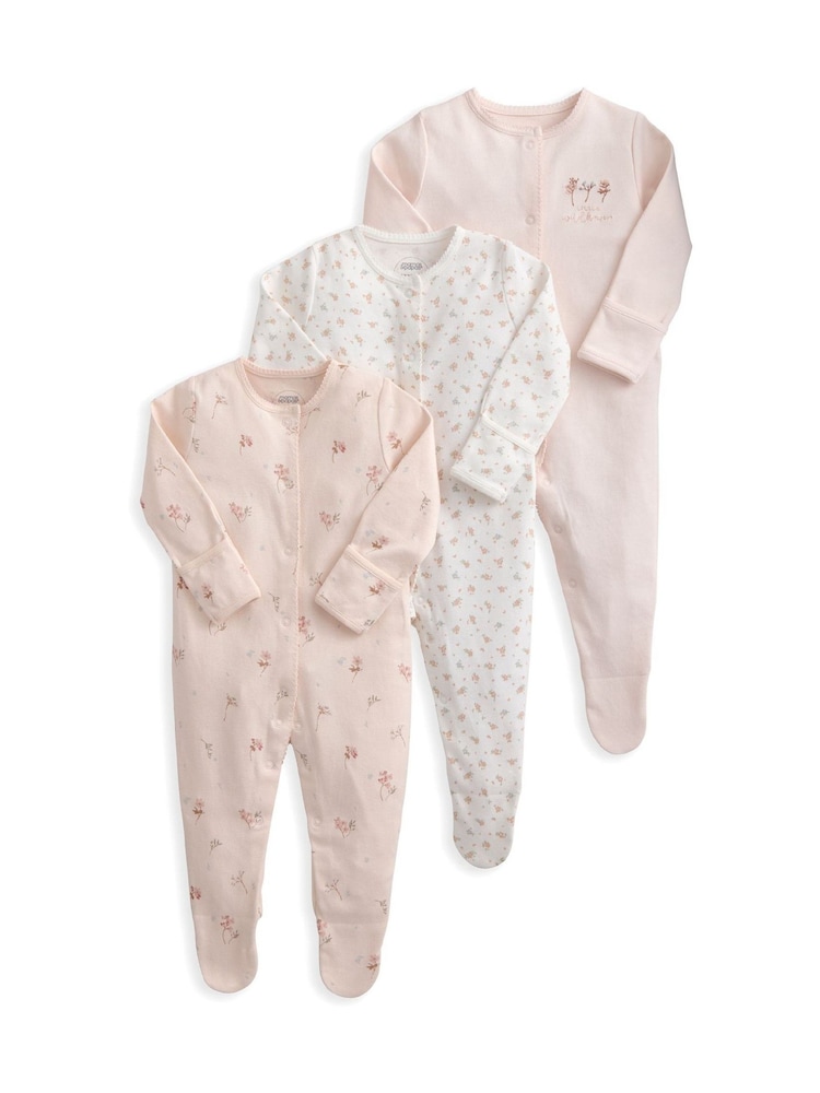 Mamas & Papas Ditsy Floral Sleepsuits 3 Pack - Image 2 of 3 Mamas & Papas Ditsy Floral Sleepsuits 3 Pack - Image 2 of 3