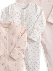 Mamas & Papas Ditsy Floral Sleepsuits 3 Pack - Image 3 of 3