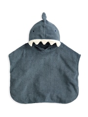 Mamas & Papas Blue Character 3D Fin Towelling Poncho - Image 3 of 3
