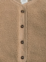Mamas & Papas Borg Brown Jacket with Rib Cuffs - Image 1 of 3